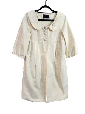 Atmosphere Vintage-Style Coat With a Ruffled Collar Large Buttons Womens size 1